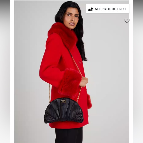 Kate Spade Patisserie Pleated 3d Croissant Clutch In Black - Picture 13 of 13